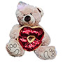 King Brown Bear with Sequin Heart 50cm