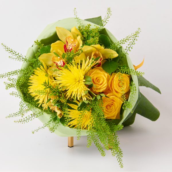 Bouquet of Fresh Seasonal Yellow-Orange Flowers BOUQUET Antheon