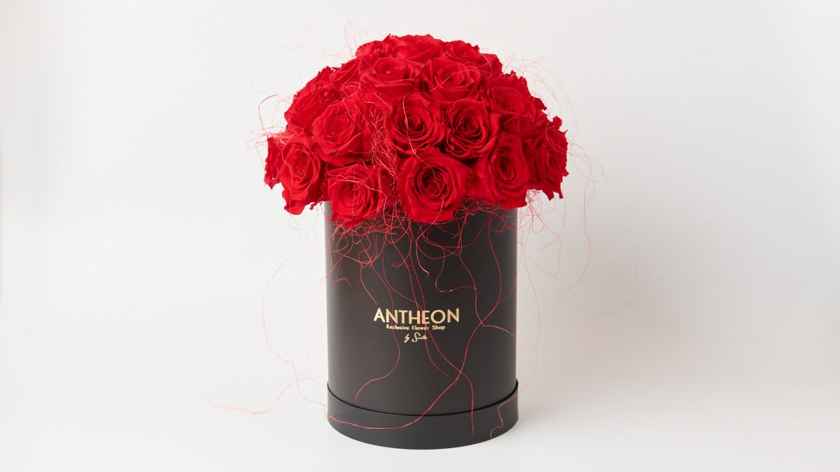 Forever Rose in Tall Black Luxury Box FOREVER ROSES Antheon