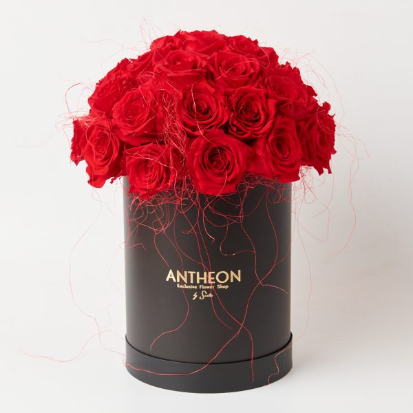 Forever Rose σε Ψηλο Μαύρο Κουτί Πολυτελείας FOREVER ROSES Antheon